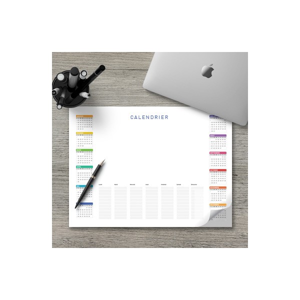 Sous-main bureau, A2, blanc, 30 feuilles, papier