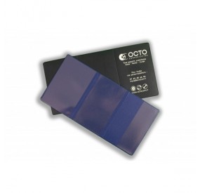 Porte-carte grise VICTOR : 3 volets PVC aspect cuir lisse