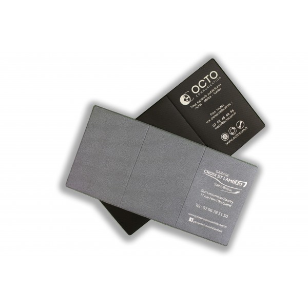 Pochette Carte Grise 4 Volets - Étui Argenté Fabrication Française